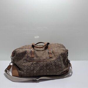 Coach Tan and Brown Duffel Bag